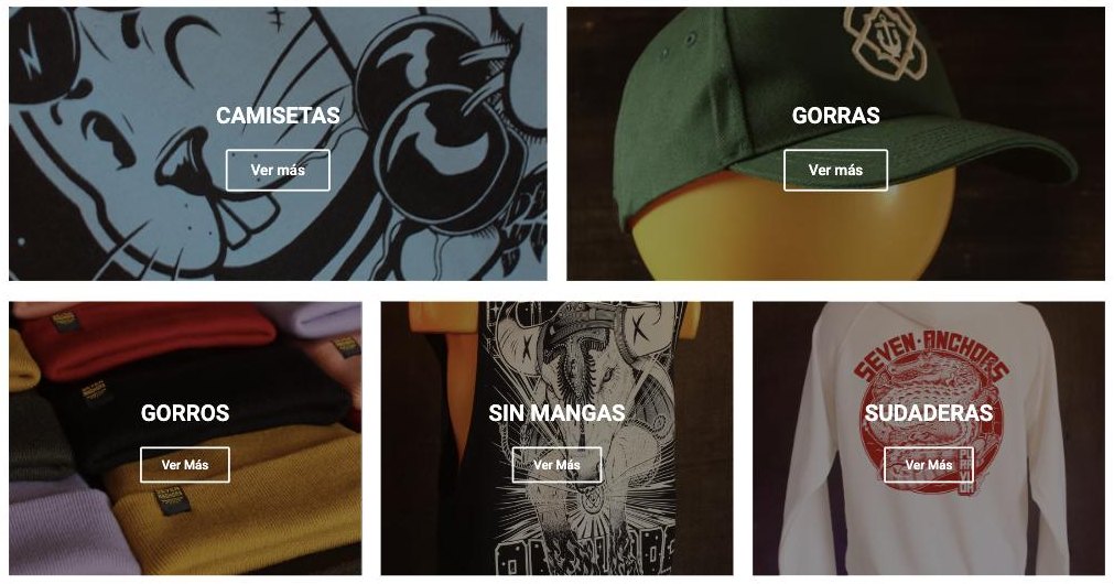 Tienda en línea de Seven Anchors, marca de streetwear costarricense